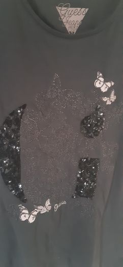 Black Guess sequined Tee Shirt age 14