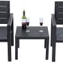 Set of 3 Garden Furniture 2 Chairs 1 Garden Table 2 Removable Cushions for Patio Garden Balcony Iron Image 2