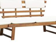 main image for ad Garden Bench 2-in-1 with Padding 190 cm Solid Acacia Wood