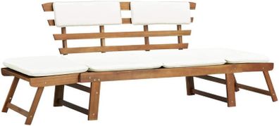 Garden Bench 2-in-1 with Padding 190 cm Solid Acacia Wood