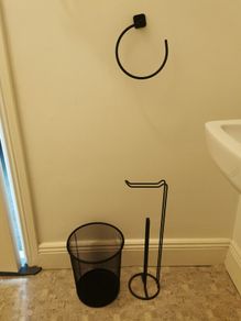 black bin, and holders