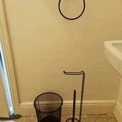 black bin, and holders