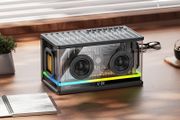 Lethal Bass Transparent Channel Desktop Bluetooth Speaker With Led Smart Light Clock 2 in 1.