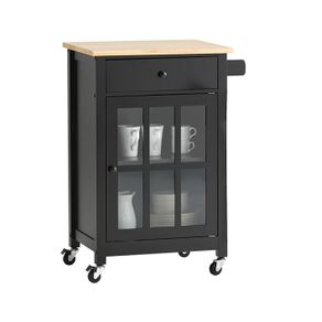 kitchen trolley cabinet black display cabinet glass door