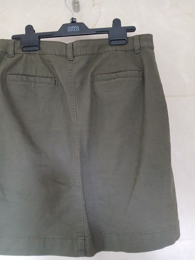 khaki green cotton short skirt
