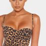 Leopard Print Strappy Cup Detail Midi Dress Image 4