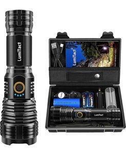 LED Super Bright, Rechargeable LED Torch 10000 Lumens XHP70.2, IP67 Waterproof Tactical Flashlight, Powerful Torch for Camping Hiking Emergency Gift with 6000mah Battery (FREE POSTAGE)