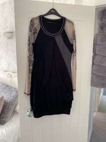 Black dress with see through sleeves