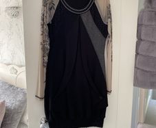 Black dress with see through sleeves