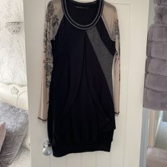 Black dress with see through sleeves
