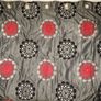 Elegant Blackout & Thermal Curtains - Dark Grey with Warm Red Floral Pattern Image 2