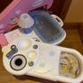 Baby doll play centre with high chair, bath and cot. Image 7