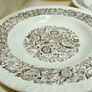 Set of six vintage French plates/soup plates and matching platter Image 2