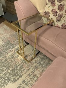 Gold glass top side table