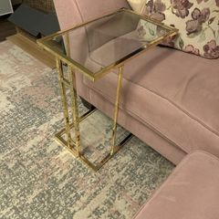 Gold glass top side table