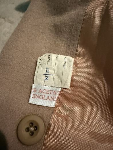 Vintage Rob Roy toddler wool coat, camel, 12-18 months, made in Britain