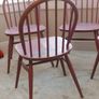4 vintage wooden kitchen chairs pink Image 3
