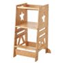 Tower Step Stool for Toddlers Kids 3-Level Height Adjustable 350LBS White Image 2