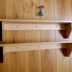 Wall Shelves Set of Two Light Wood-Effect