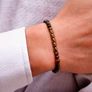 Handmade 4mm Natural Stone Beads  Copper Beaded Tiger Eye  Bracelet Image 3