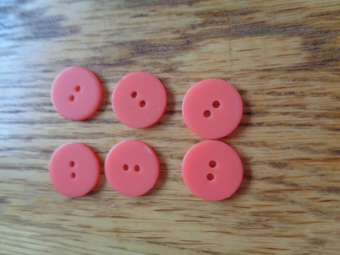 Orange Buttons x 6 for Sale