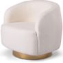 Modern White Lamb Soft Faux Wool Armchair Image 5