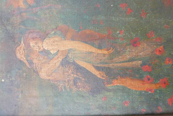Antique Oil on Canvas with signature 16,4" x 12,4"