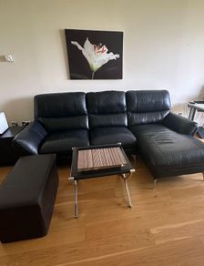 Leather sofa, legrest box, coffee table in great condition, Dublin 4