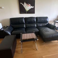 Leather sofa, legrest box, coffee table in great condition, Dublin 4