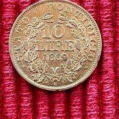 Vatican 1869 10 Lire Gold Coin Papal State Rare Low Mintage 5944 Mintage