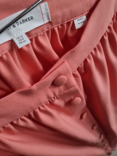 CHINTI & PARKER Gathered dust pink skirt with pockets