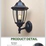 EBION Outdoor Wall Light, E27 Outside Wall Lights Mains Powered, Black Image 3