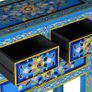 Sideboard with Drawers Solid Mango Wood Turquoise Hand Painted Image 6