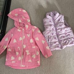 Size 3-4 rain coat and body warmer.