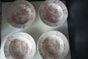 rimmed soup bowls "Wild Strawberry"