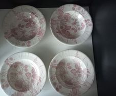 rimmed soup bowls "Wild Strawberry"