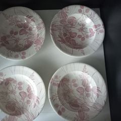 rimmed soup bowls "Wild Strawberry"