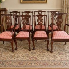 Chippendale Style Dining Chairs Set of Eight