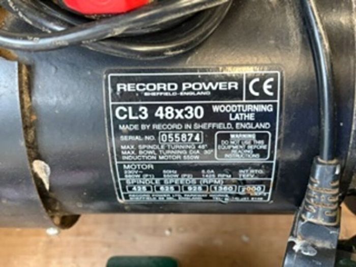 Record Power Woodturning Lathe CL 3 48 X 30