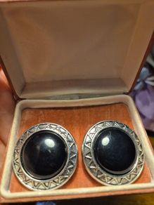 Vintage Black Core Big Earrings