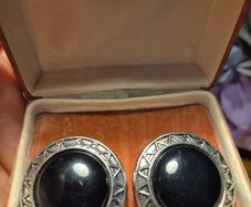 Vintage Black Core Big Earrings