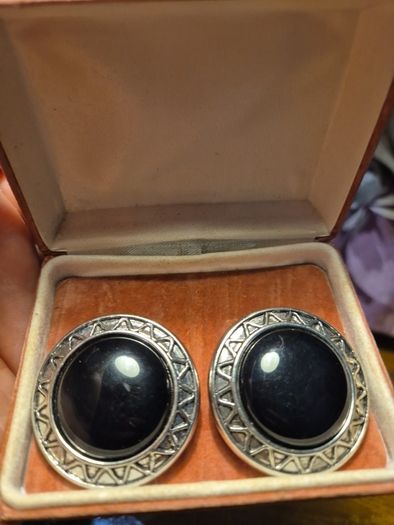 Vintage Black Core Big Earrings