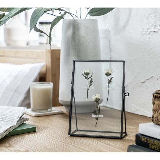Floral Picture Frame - Black - 18x13.5cm - BRAND NEW - Photos - Flowers - Art Fabric - Pressed Flowers