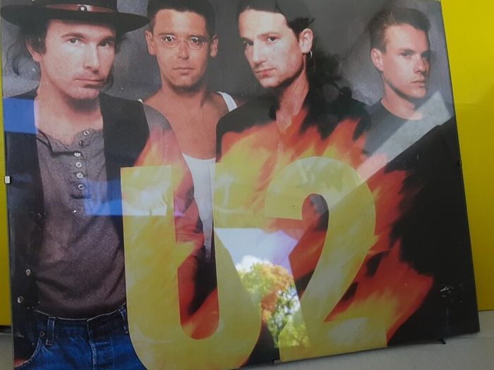 Vintage large U2 photo in frame