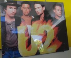 Vintage large U2 photo in frame