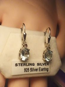 Blue Topaz Gemstone Drop Earrings (Bargain)
