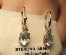 Blue Topaz Gemstone Drop Earrings (Bargain)