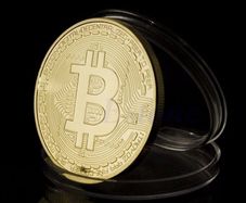 Bitcoin Souvenir Gold Plated Iron BTC Coin Virtual Money Art Collectible