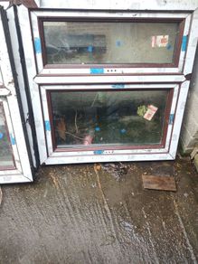 3 mahogany PVC  windows