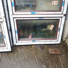 3 mahogany PVC  windows